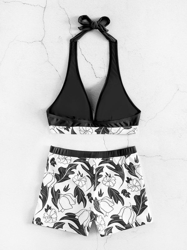 Tankini Set- Tropical Romance: Two Piece Tankini Set for a Dreamy Summer- - Pekosa Women Clothing