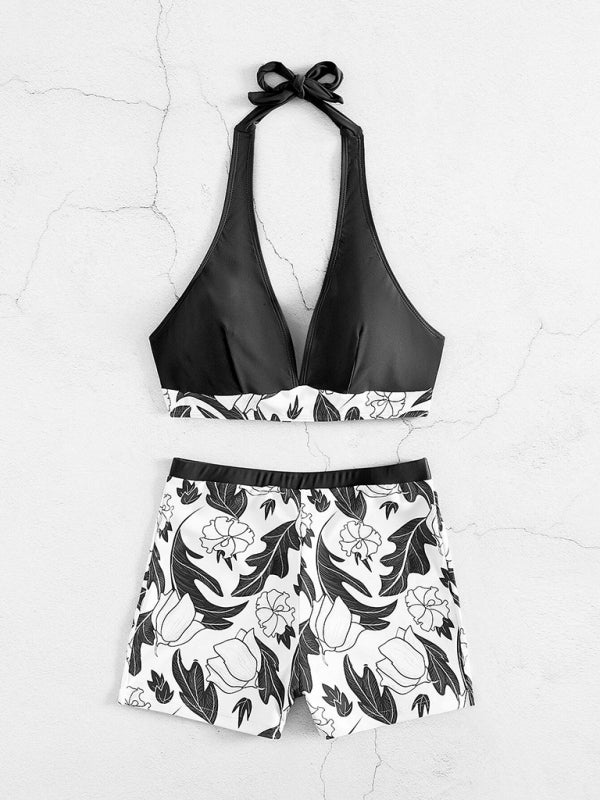 Tankini Set- Tropical Romance: Two Piece Tankini Set for a Dreamy Summer- - Pekosa Women Clothing