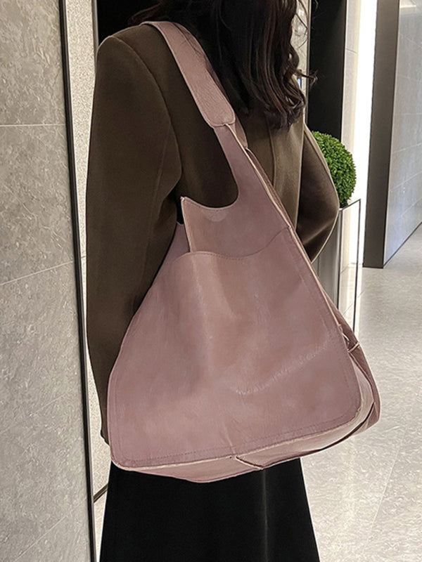 Tote Bags- Faux Leather Tote Shoulder Large Handbag- - Pekosa Women Clothing