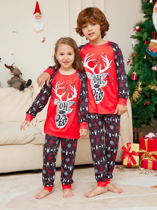 Xmas Pajamas- Family Matching Pajama Sets with 'Oh My Deer' Reindeer for Thanksgiving & Christmas- - Pekosa Women Clothing