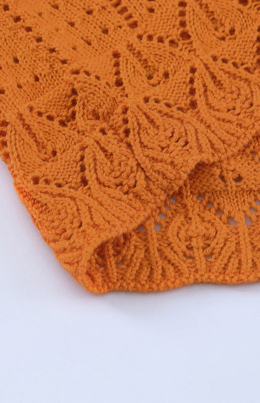 Crochet Sweaters- Cotton Blend Wool Knit Crew Neck Bishop Sleeve Sweater- - Pekosa Women Clothing