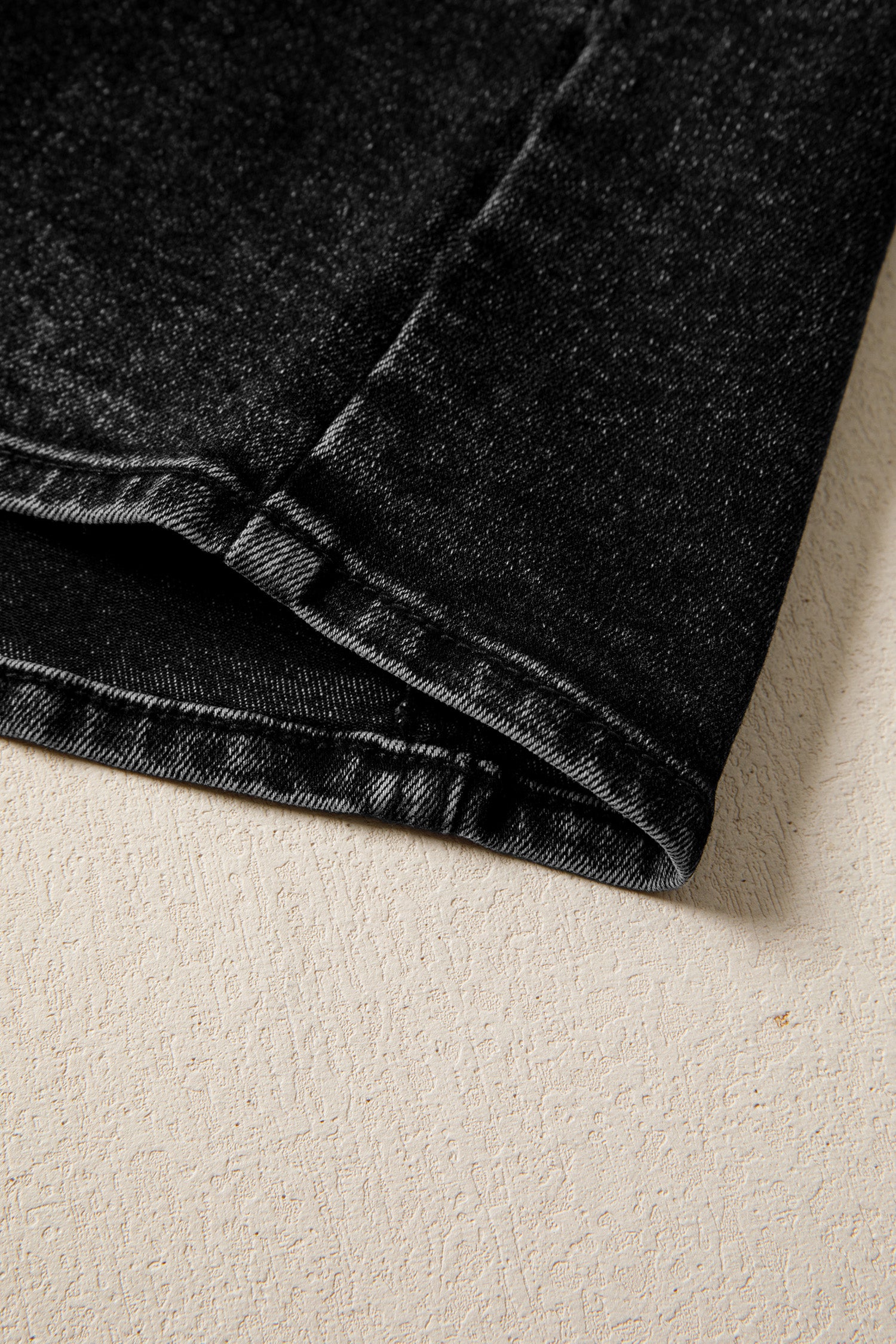 Tank Tops - Black Buttoned Front Slit Denim Vest