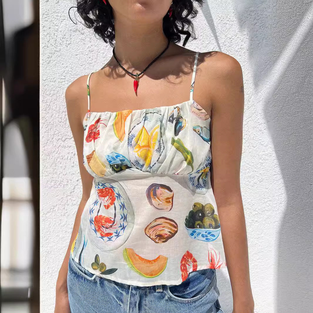 Sleeveless Tops - Contrast Color Sexy Backless Slim Fit Hot Girl Vest