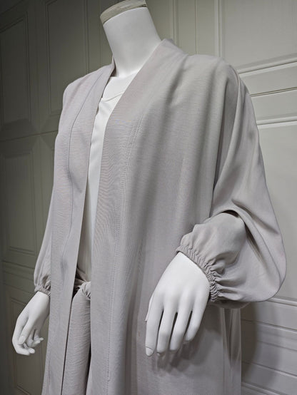 Nipped Waist Skirt Robe Two-piece Set