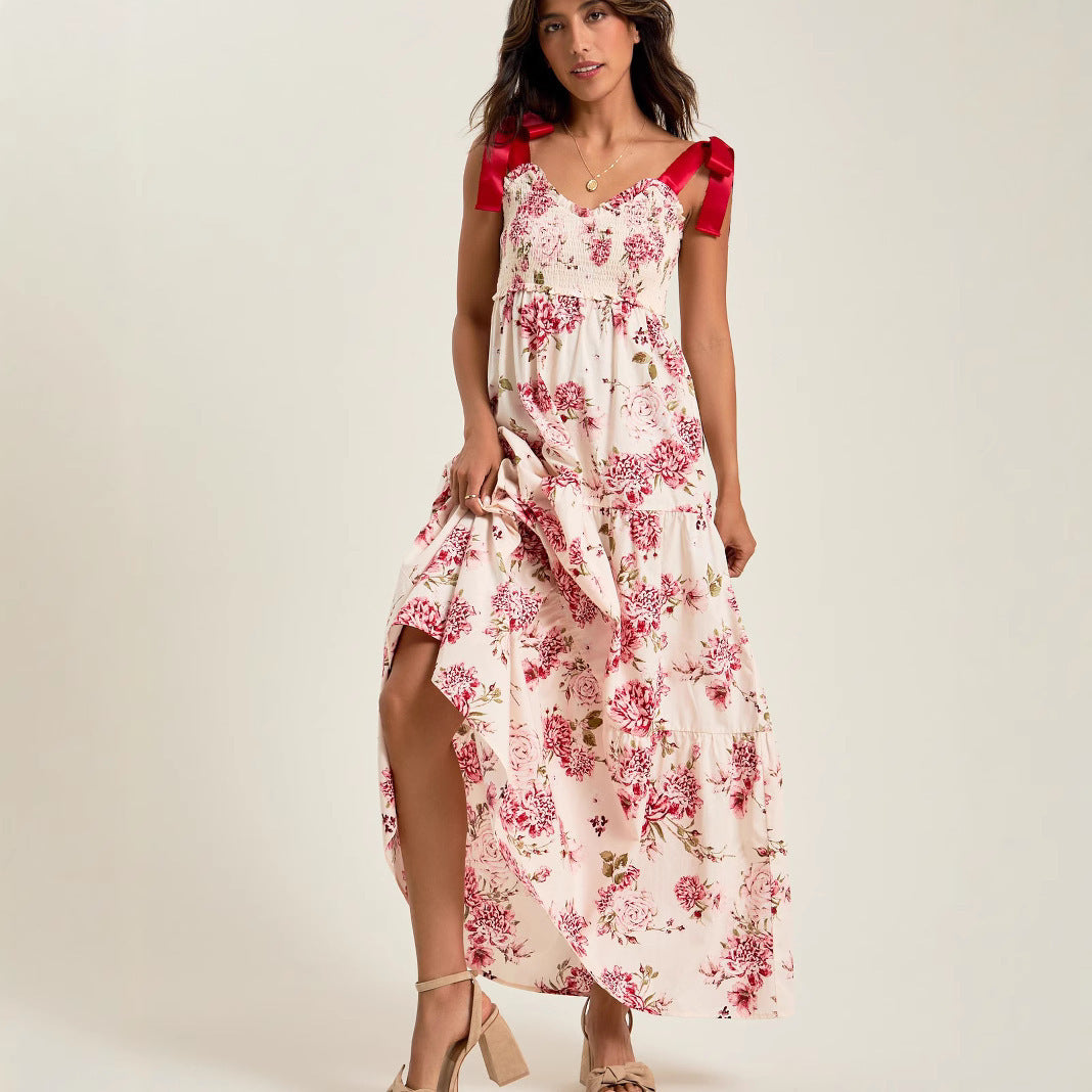 A-Line Dresses - French Stringy Selvedge Lace-up Cake Dress
