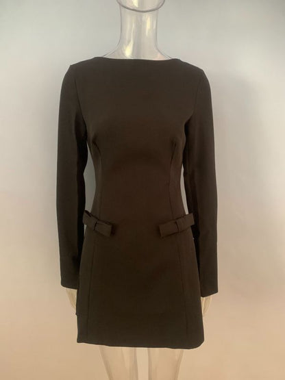 Mini Dresses - New exquisite waist bow Christmas and Valentine's Day elegant dress
