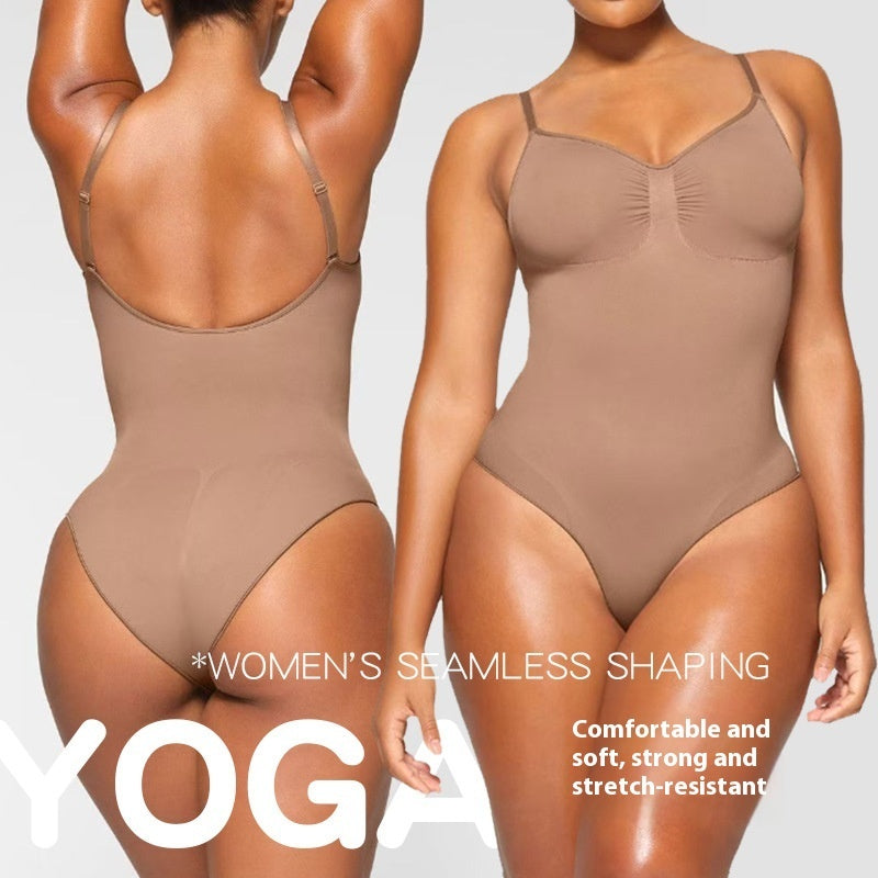 Shapers - Sling Beautiful Back High Elastic Seamless Tight Jumpsuit