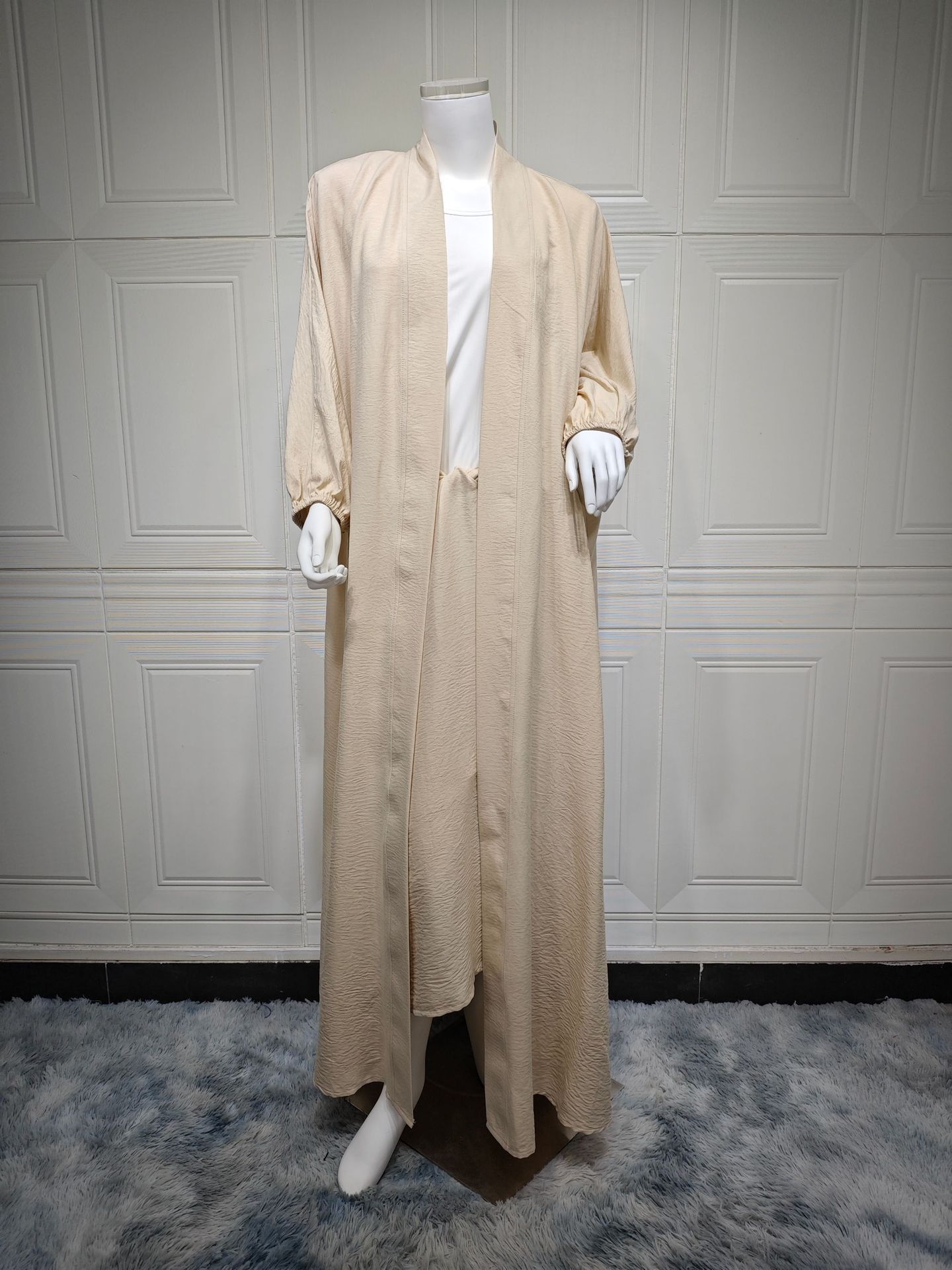 Pants Set - Nipped Waist Skirt Robe Two-piece Set