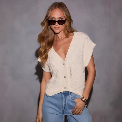 Shirts - European And American Fashion Casual Outerwear Loose V-neck Sweater