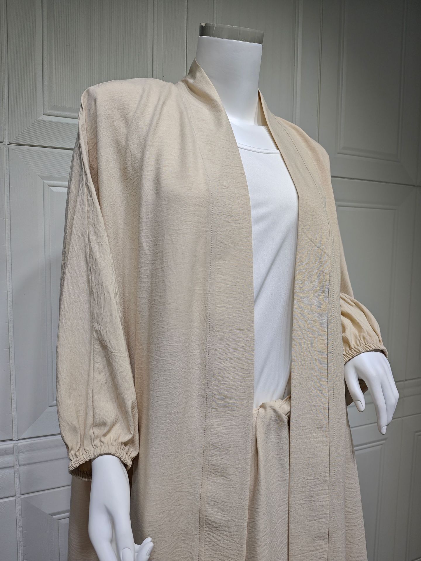 Nipped Waist Skirt Robe Two-piece Set