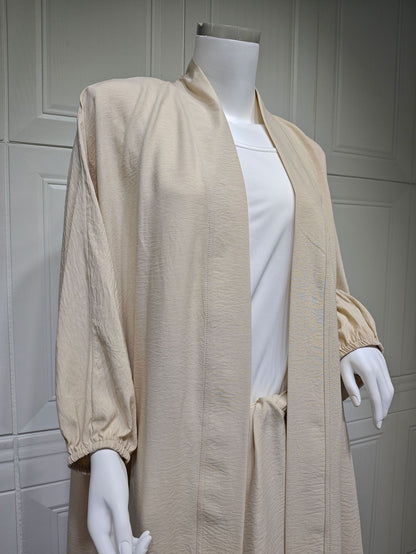Nipped Waist Skirt Robe Two-piece Set
