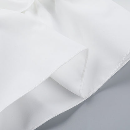 Tube Mini Dresses - Tube Top Hollow-out Cinched White Cake Dress Female Dress