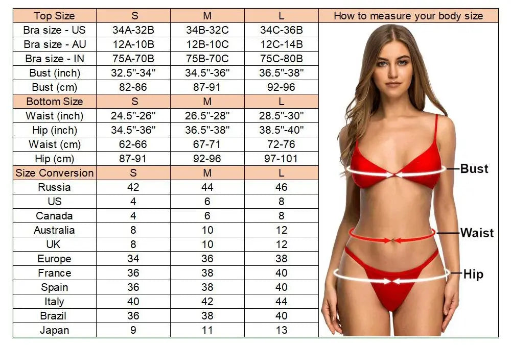 Bikinis - Women’s String Bikini with Decorative Sea Motifs