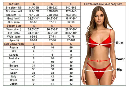 Bikinis - Women’s String Bikini with Decorative Sea Motifs