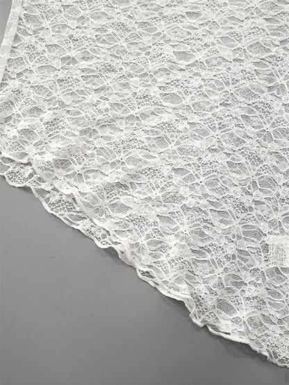 Blouses - Casual Lace Long Sleeve Asymmetric Top for Women