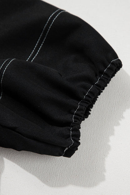 Blouses & Shirts - Black Puff Sleeve Blouse for Everyday Style