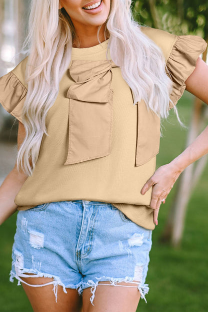 Blouses & Shirts - Casual Bow Front Top for Women