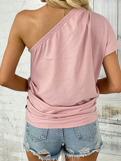 Damen One-Shoulder-Bluse im asymmetrischen Schnitt