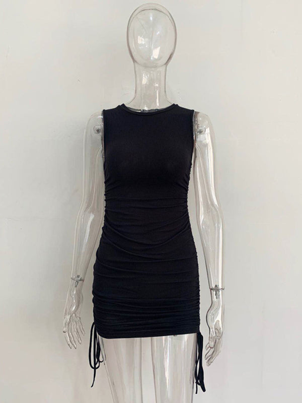 Bodycon Dresses- Women's Ruched Bodycon Tank Dress for Summer- - Pekosa Women Fashion
