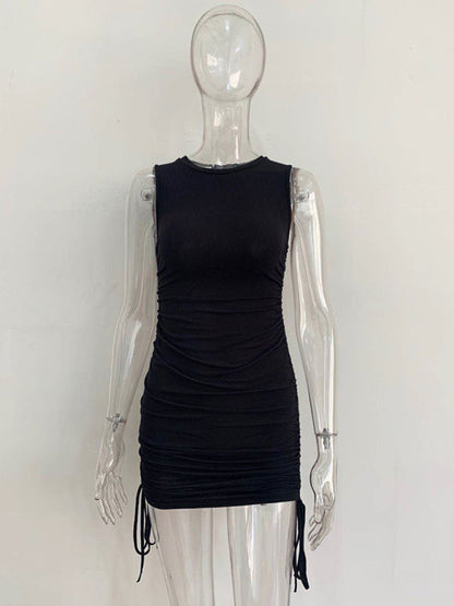 Bodycon Dresses- Women's Ruched Bodycon Tank Dress for Summer- - Pekosa Women Fashion