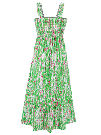 Garden Women's Boho Floral Maxi Dress with Smocked Cami Top