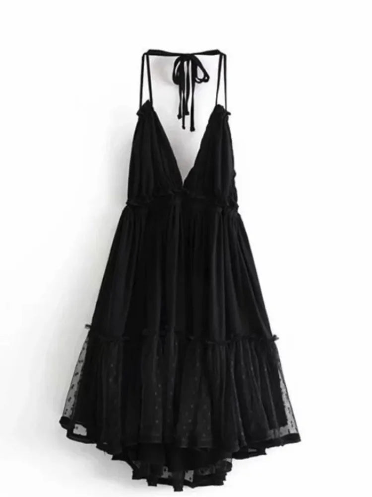 Cami Dresses - Summer Halter Neck Empire Dress for Festive Occasions