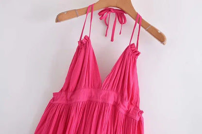 Cami Dresses - Summer Halter Neck Empire Dress for Festive Occasions