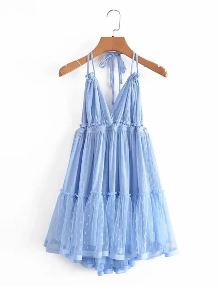 Cami Dresses - Summer Halter Neck Empire Dress for Festive Occasions