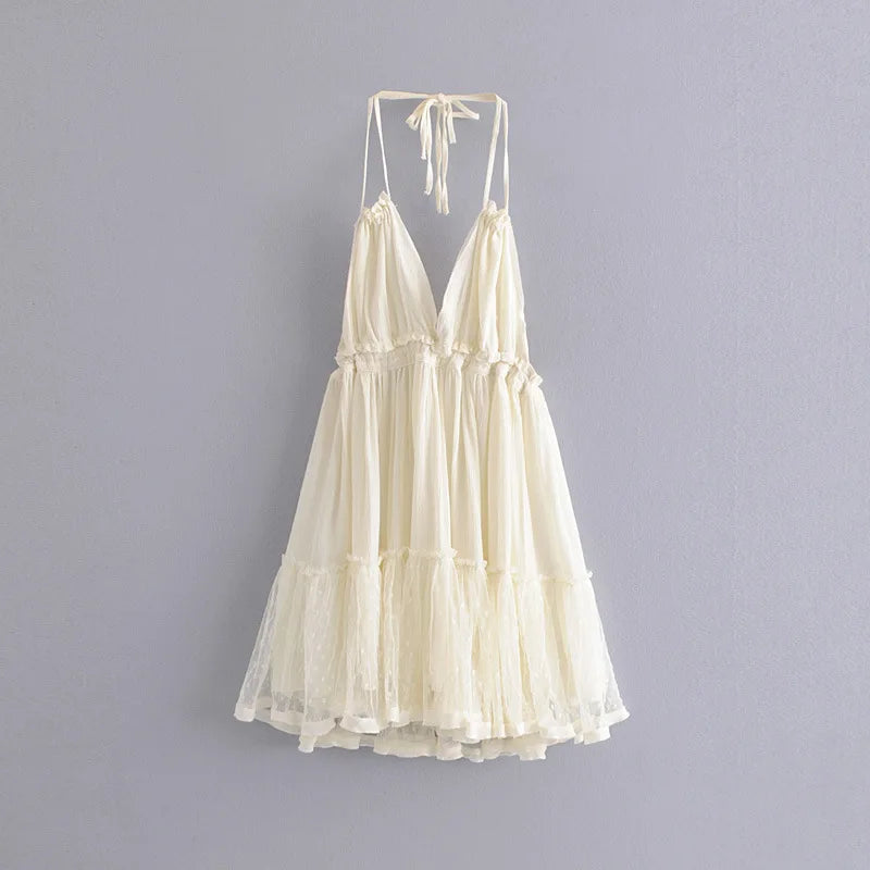 Cami Dresses - Summer Halter Neck Empire Dress for Festive Occasions