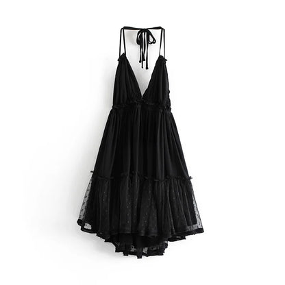 Cami Dresses - Summer Halter Neck Empire Dress for Festive Occasions
