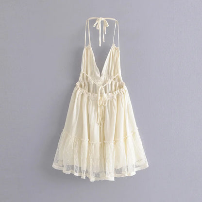 Cami Dresses - Summer Halter Neck Empire Dress for Festive Occasions