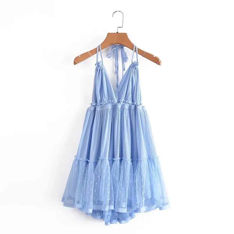 Cami Dresses - Summer Halter Neck Empire Dress for Festive Occasions