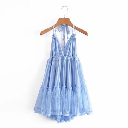 Cami Dresses - Summer Halter Neck Empire Dress for Festive Occasions