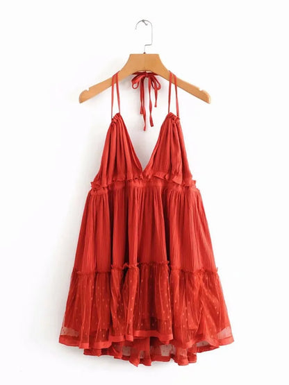 Cami Dresses - Summer Halter Neck Empire Dress for Festive Occasions