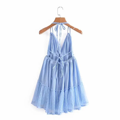 Cami Dresses - Summer Halter Neck Empire Dress for Festive Occasions