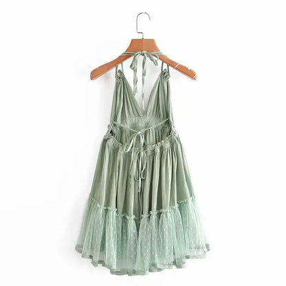 Cami Dresses - Summer Halter Neck Empire Dress for Festive Occasions