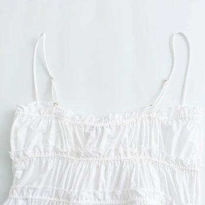 Camis Tops- Summer Women's Solid Tie-Up Ruched Camisole- - Chuzko Women Clothing