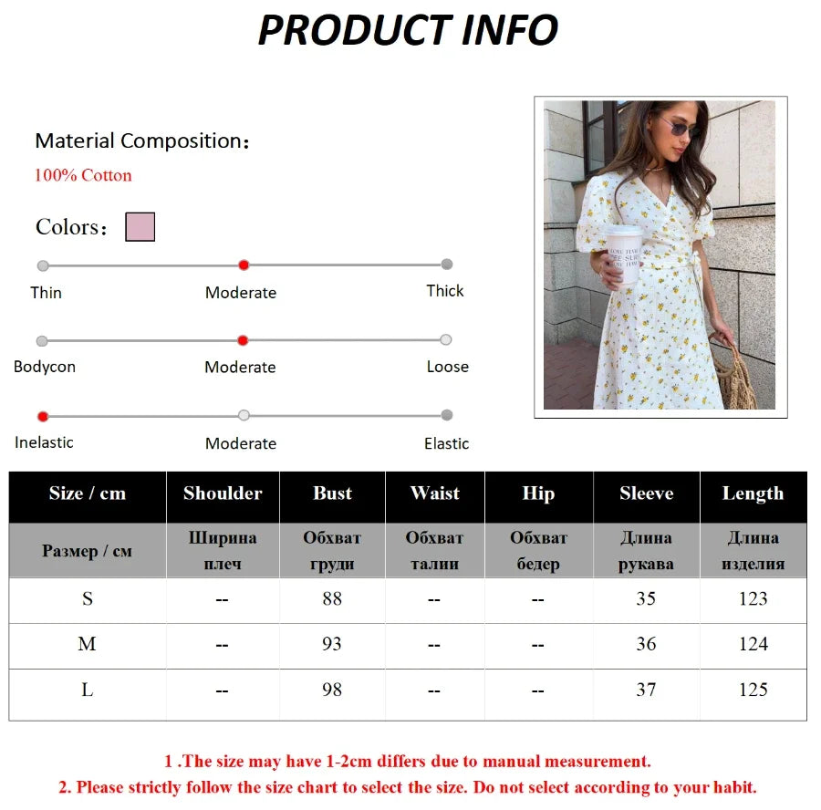Casual Dresses - Floral Wrap Midi Dress for Casual and Family Gatherings