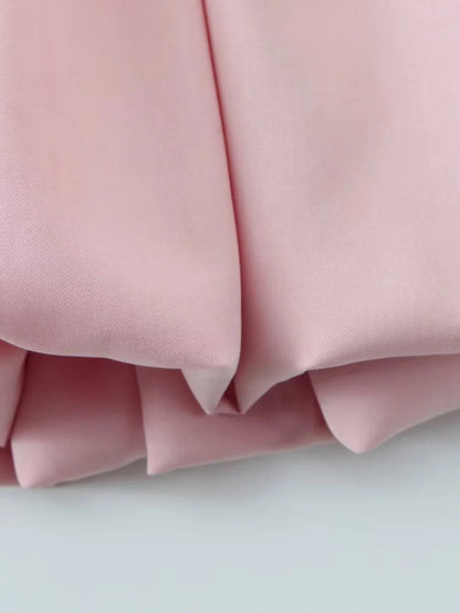 Casual Dresses - Pink Square Neck Fit-and-Flare Mini Dress