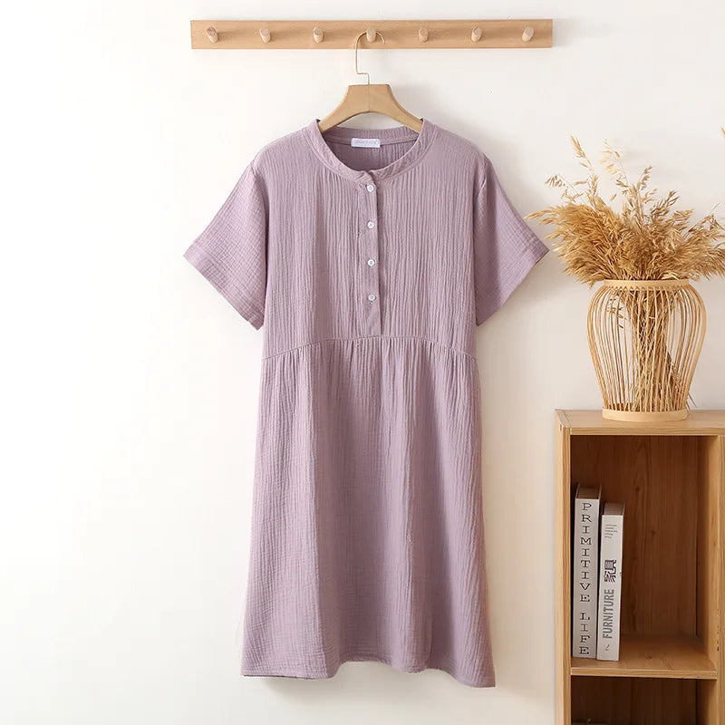 Casual Dresses- Soft Crepe Casual Dress Perfect for Any Day- purple- Chuzko Women Clothing
