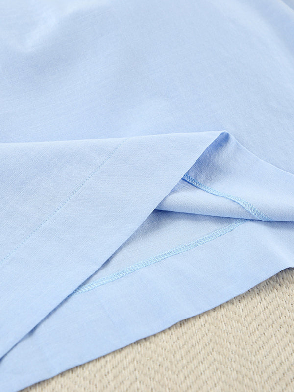 Casual Dresses - Women's Lounge Cotton Dress with Pockets