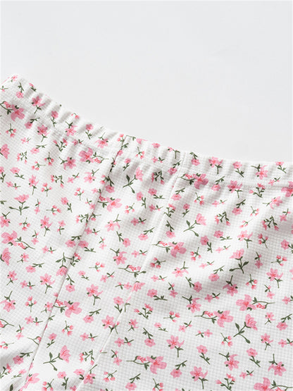 Casual Outfits - Floral Lounge Outfit Boyshorts and Top for Women