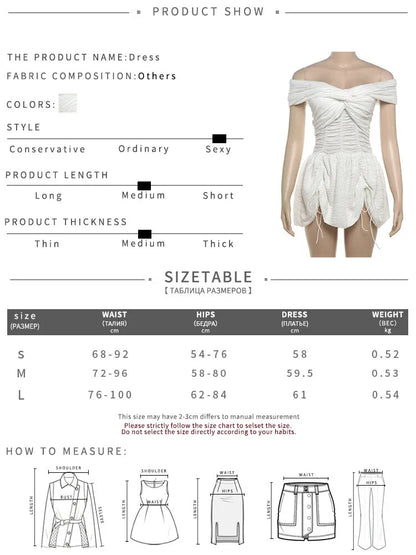 Clubbing Dresses- Off-Shoulder Bust-Knot Mini Dress for Evening Events- - Pekosa Women Fashion