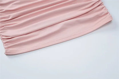 Clubbing Dresses - Ruched Body-Hugging Rossette Mini Dress for Disco Nights