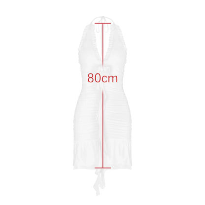 Clubbing Dresses- Ruched White Dress Perfect for Clubbing- - Pekosa Women Fashion