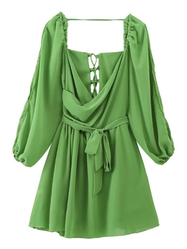 Cocktail Dresses- Mini Dress with Dramatic Sleeves for Wedding Guests & Parties- - Pekosa Women Fashion