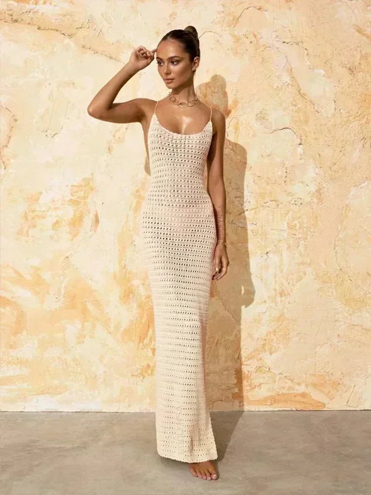 Cover up - Crochet Knit Beach Dress for Tropical Escapes