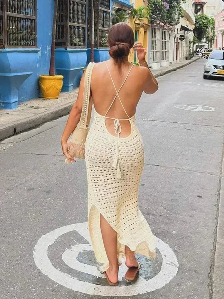 Cover up - Crochet Knit Beach Dress for Tropical Escapes