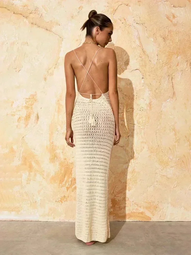 Cover up - Crochet Knit Beach Dress for Tropical Escapes