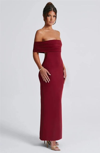 Elegant Dresses- Off-Shoulder Backless Gown - Mermaid Ruched Back Evening Dress- - Pekosa Women Fashion